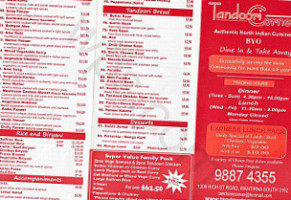 Tandoori Corner menu
