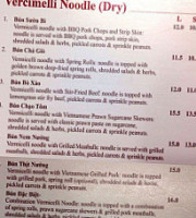 Ba Ria menu