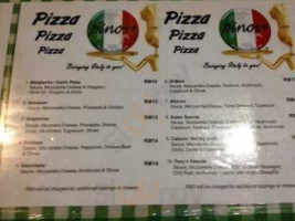Pinos's Pizza And Pasta menu