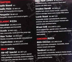 Darvid's Pizzeria Blackburn menu