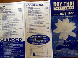 Noy Thai Take Away menu
