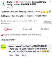 Cheras Homey Yong Tau Foo menu