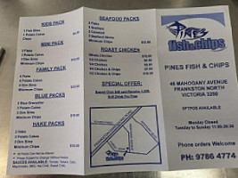 Mahogany Takeway Fish Chip Shop menu