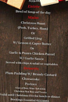 Claremont menu