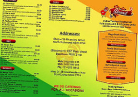 Daawat Indian menu