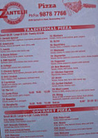 Zantelii Pizza menu