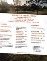Woods And Irons Resturaunt menu