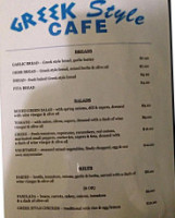 Greek Style Café menu