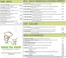 Green Tea House menu