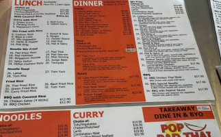 Pop Padthai Robina menu