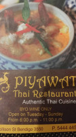 Piyawat Thai menu