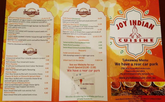 Joy Indian Cusine menu