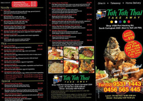 Tuk Tuk Thai menu