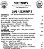 Montezuma's Mexican Restaurant Bar Glenelg, Sa menu