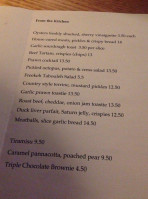 Bouvier Bar menu