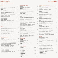 Filante Woodfire Pizzeria Banksmeadow menu