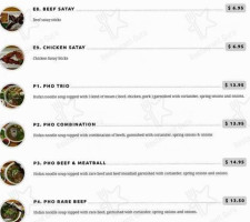 Pho Tiger Vietnamese Cuisine menu