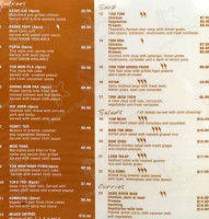 Arada Thai menu