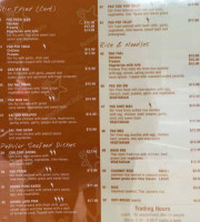Arada Thai menu