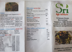 Sri Agri Kitchen menu