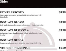 Sazio Italian menu