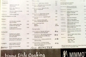 Mimmo's Wood Fired Cafe menu