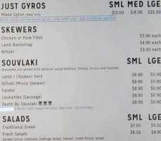 Levendi Souvlaki Grill menu