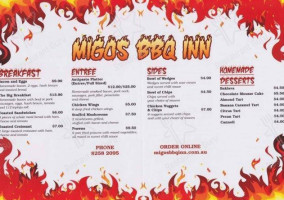 Migo's BBQ Inn menu