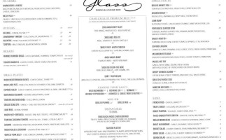Glass Dining Lounge menu