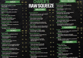 Charlies Raw Squeeze Greenslopes menu