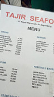 Tajir Seafood menu