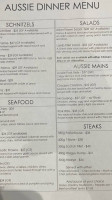 Aussie Hotel menu