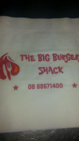 The Big Burger Shack menu