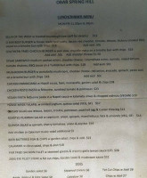 O Bar & Restaurant menu