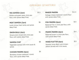 Tanveer's Curry Hut menu