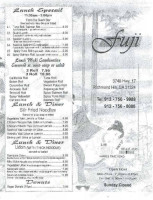 Fuji Sushi menu