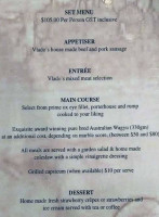 Vlado's Charcoal Grill menu