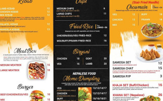 Kebab and Momo House menu