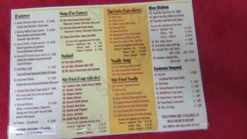Thai Wharf Restaurant menu