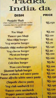 Fauji Da Dhaba menu