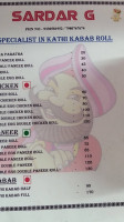 Sardar G menu
