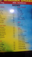 Sharma Dhaba menu