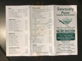 Sanctuary Point Chinese Restaurant menu