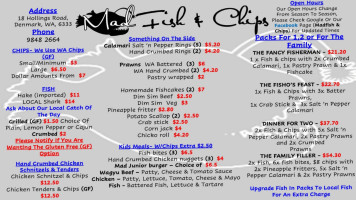 Madfish Chips menu