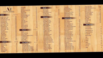 Anand Bakers menu