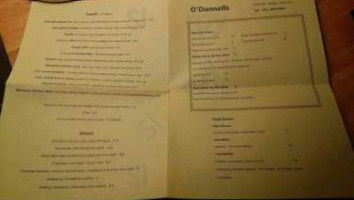 O'donnells menu