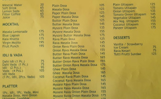 South Indian Vibes menu