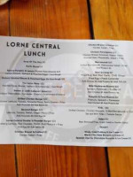 Lorne Central menu