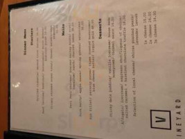 The Vineyard Cafe menu