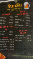 Sunsu Bar Restaurant menu